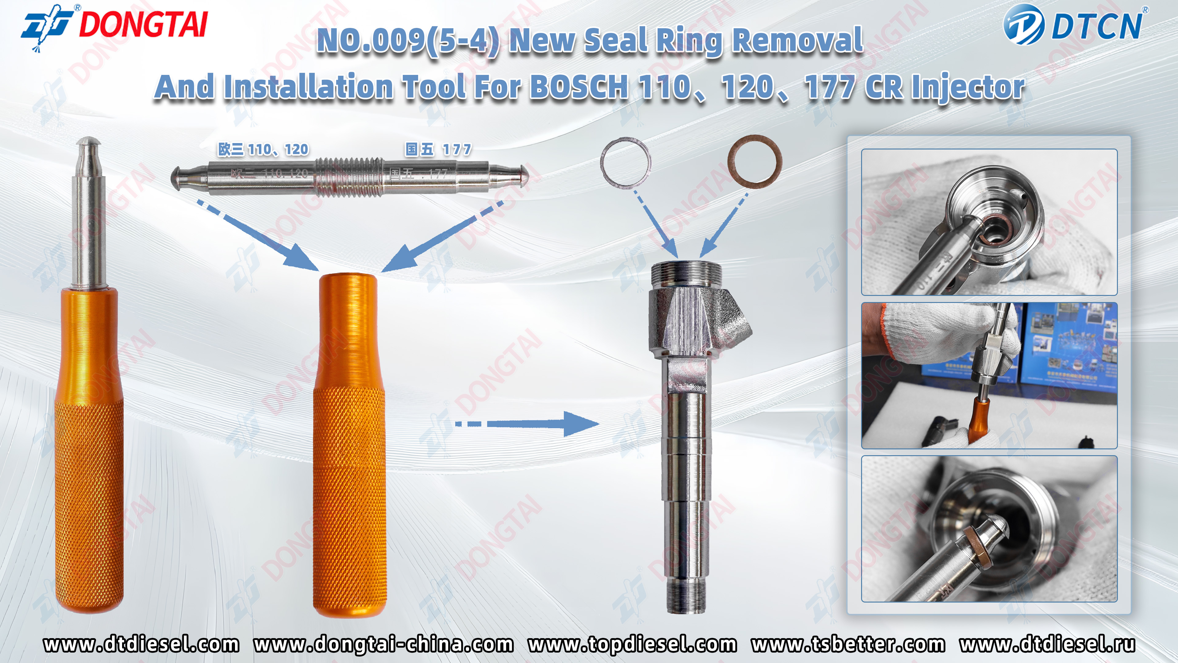 NO.009(5-4) New Seal Ring Removal And Installation Tool For BOSCH 110,120, 177 CR Injector