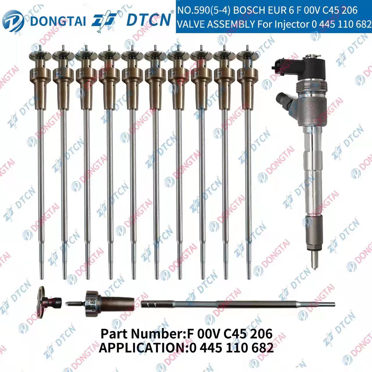NO.590(5-4) BOSCH EUR 6 F 00V C45 206 / F00VC01202 / F00VC01206 VALVE ASSEMBLY for Injector 0 445110 682 / 0 445110 419